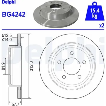 Brzdový kotouč Brzdový kotouč DELPHI BG4242