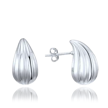 Náušnice Moonlit Elegantní stříbrné náušnice ve tvaru kapky s broušeným designem