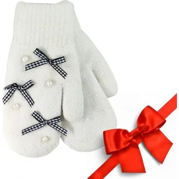 Rukavice Flamenco Mystique Rukavice cute s mašličkami a krémovými perlami rek102.