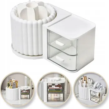 Kosmetická taška Flamenco Mystique Organizér na potřeby, kosmetiku, rýhovaný otočný bílý cb58.