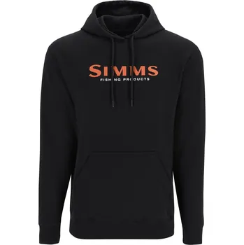 Rybářské oblečení Simms Mikina Logo Hoody Black Velikost: XL (US) XXL (EU)