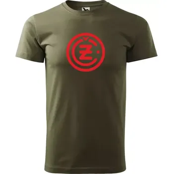 Pánské tričko Tričko Čezeta ČZ 4T - khaki / 3XL / červená