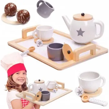 Hračka pro nejmenší iMex Toys 6279 Dřevěný kávový servis pro 2 osoby