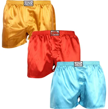 Trenýrky 3PACK pánské trenky Styx klasická guma saténové vícebarevné (3C06357) XL Možnost vrácení zboží ZDARMA do 120 dnů!