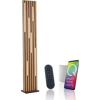 Stojací lampa PAUL NEUHAUS LED stojací svítidlo Q-AKUSTIK dřevo, přírodní stmívatelné Smarthome ZigBee 2700-5000K PN 822-79