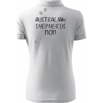 Australian Shepherds mom (Australský ovčák) (Reflexní tlapky) - Polokošile dámská Pique Polo - XS ( Bílá )