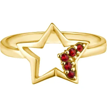 Prsten Český granát pozlacený prsten stříbrný Motýlek 121040Z Velikost: 58