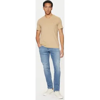 Pánská móda Tommy Jeans T-Shirt Jaspe DM0DM20364 Béžová Slim Fit M