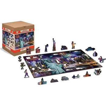Puzzle Dřevěné puzzle New York v noci