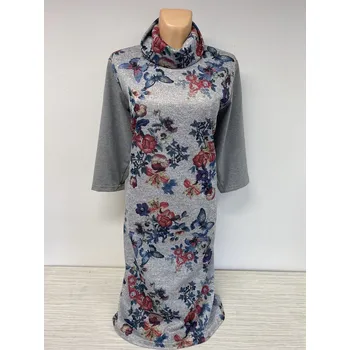 Dámské šaty Teplé šaty DAGNAR s rolákem i bez, Barva Zelená, Velikost XL48, Materiál 89%Akryl 10%Pe 1% lycra