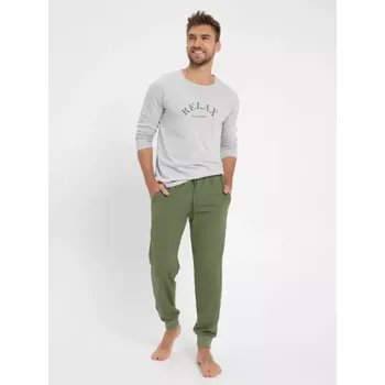 Pánské pyžamo Sammy/Š - pánské pyžamo Taro dlouhé, M, šedá