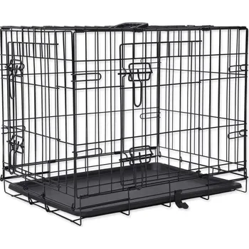 přepravka pro zvíře Klec DOG FANTASY skládací černá S - 2x dveře