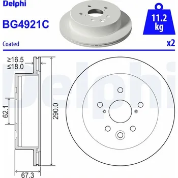Brzdový kotouč Brzdový kotouč DELPHI BG4921C