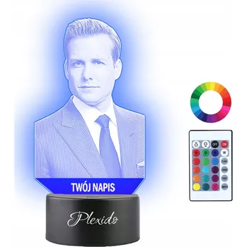 Lampička Harvey Specter Suits Noční Lampa Vaše Nápis Dárek 3D LED gravírování