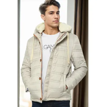 M8645 DEWBERRY MEN&#039;S COAT-BONE-2 dewberry šedá 3224707