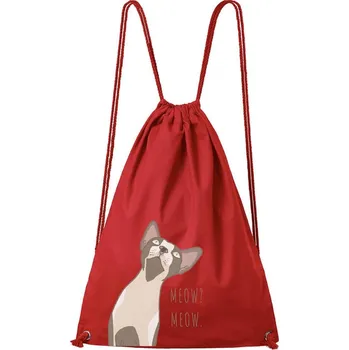 DOBRÝ TRIKO Bavlněný batoh s potiskem Sphynx Barva: Červená