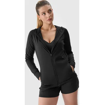 Dámské kraťasy Dámská sportovní rychleschnoucí rozepínací mikina s kapucí 4F - černá Velikost: XL