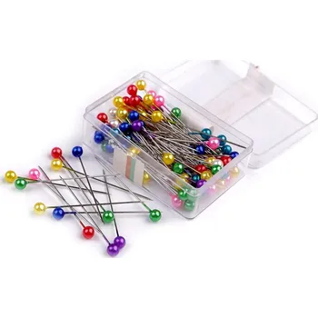 Nástroj na niť a příze Ozdobné špendlíky s perleťovou hlavičkou délka 40 mm nerezová ocel - 2 multikolor