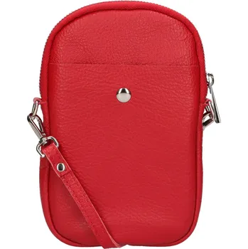 Kabelka Dámská kožená kabelka na mobil a doklady Italia Monea - červená