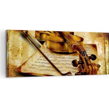 Obraz Obraz na plátně do obýváku ložnice 120x50 housle foto obrazy na zeď