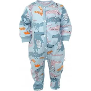 Dětský overall BABY NELLYS KOJENECKÝ OVERÁLEK, PYŽÁMKO KROKODÝL EDA, MINT 56 (0-3m)