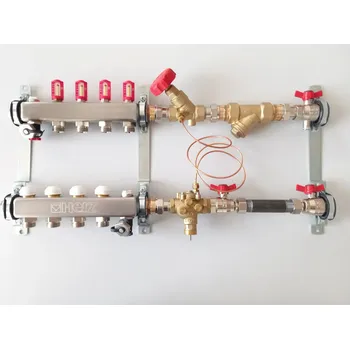 rozdělovač topení Herz HerzFLAT UFH VS-TS - bytový regulační a měřící rozdělovač Sada: 4-okruhová