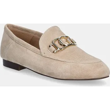 Dámské mokasíny Semišové mokasíny Guess MARTYNAS dámské, béžová barva, na plochém podpatku, FLPMAR SUE14 FLPMAR.SUE14.LBEIG 02X, EUR 36
