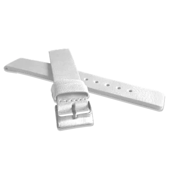 Řemínek na hodinky LAVVU Bílý hladký řemínek PLAIN z luxusní kůže Top Grain - 16 LSCUW16