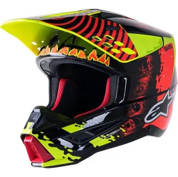 Helma na motorku Přilba S-M5 SOLAR FLARE, ALPINESTARS (žlutá fluo/červená fluo/černá)