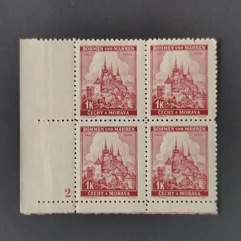 Sběratelství Rohový čtyřblok Protektorát Čechy a Morava, 1K, Pof.31**