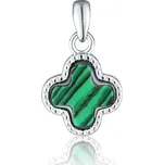 JVD Dámský stříbrný přívěsek se zirkony a malachitem SVLP1364X61ZP00