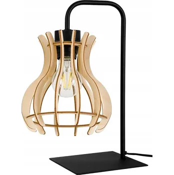 Lampička Noční lampa stolní lampa loft STÍNÍTKO DŘEVO s vypínačem LED E27