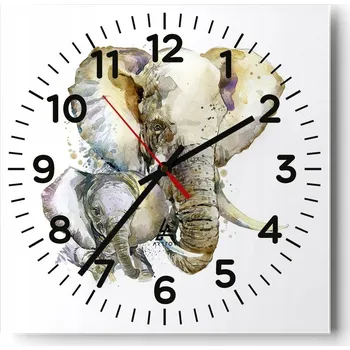 Hodiny Kuchyňské nástěnné hodiny 30x30 Zvířata Skleněné hodiny do obýváku Moderní Tiché