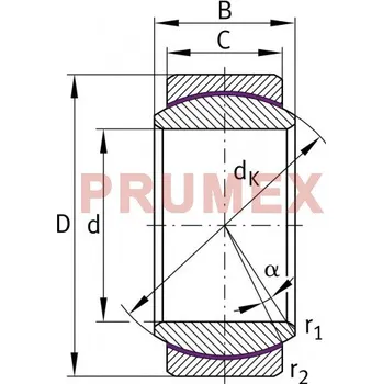 ZEN GE6 UK (GE 6 C) bezúdržbové kloubové ložisko ,ocel/PTFE