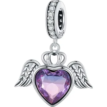 Přívěsek NUBIS® Stříbrný přívěšek korálek okřídlené srdce - B0830