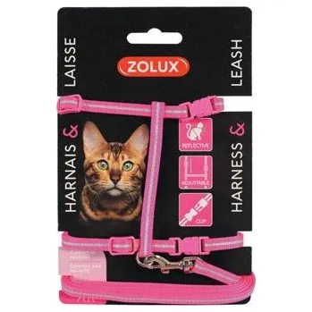 Postroj Kočka s vodítkem 1,2m růžový Zolux