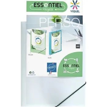 Desky s gumičkou "Standard", bílé, s průhlednou přední kapsou, PP, 15 mm, A4, VIQUEL