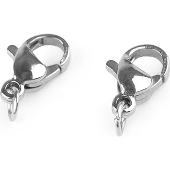 Karabinka se spojovacím kroužkem z nerezové oceli 7x10; 7x12 mm, barva 1 (7x10 mm) platina