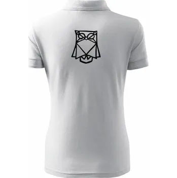 Geometrire - sova jednoduchá - Polokošile dámská Pique Polo - 2XL ( Bílá )