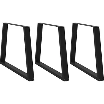Jídelní stůl zahrada-XL Nohy k jídelnímu stolu ve tvaru V, 3 ks, černé, 100 x (72-73,3) cm, ocel 4012596