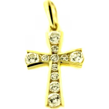 Přívěsek Zlatý přívěsek křížek 8027 (585/1000) 0.95 g