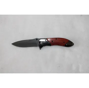 P.R.C. Kapesní zavírací nůž s klipem - dřevěná rukojeť