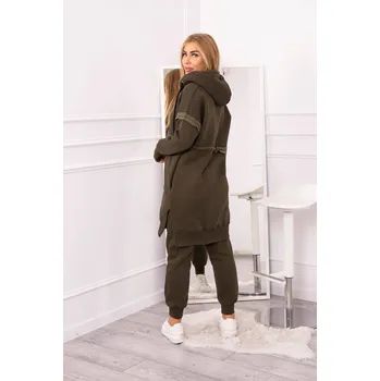 Zateplená souprava s dlouhou khaki mikinou UNI