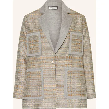 Dámské sako Sem Per Lei Dámský Tvídový Blejzr S Třpytivou Přízí, stříbrná...