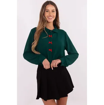 Dámská košile ItModa Dámská košile s mašlemi zelená Velikost: UNI