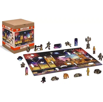 Puzzle WOODEN CITY Dřevěné Noční Londýn 2v1 EKO 75 dílků
