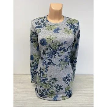 Dámský svetr Šedý pulovr ZELUJA, Barva Šedá, Velikost XXXL 54, Materiál 98% Polyester 2% Lycra