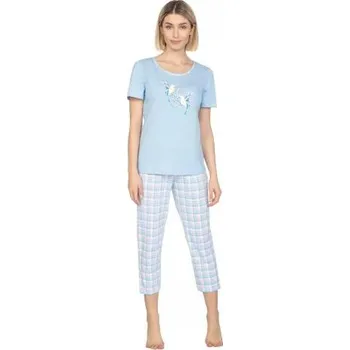 Dámské noční prádlo Dámské pyžamo 659/41 REGINA modrá světlá L
