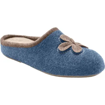 Dámské pantofle Pantofle s aplikací květiny, vysoce pohodlné modrá indigo 40