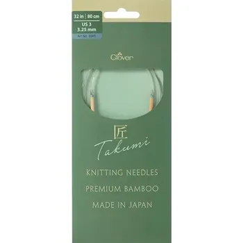 Jehlice Clover kruhové otočné fixní jehlice Pro Takumi 80cm 3,25mm (Clover Circular knitting needles PRO Takumi)